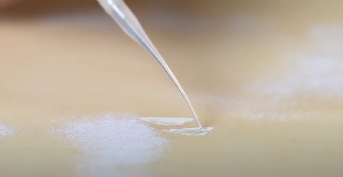 Filling in low spots with super glue