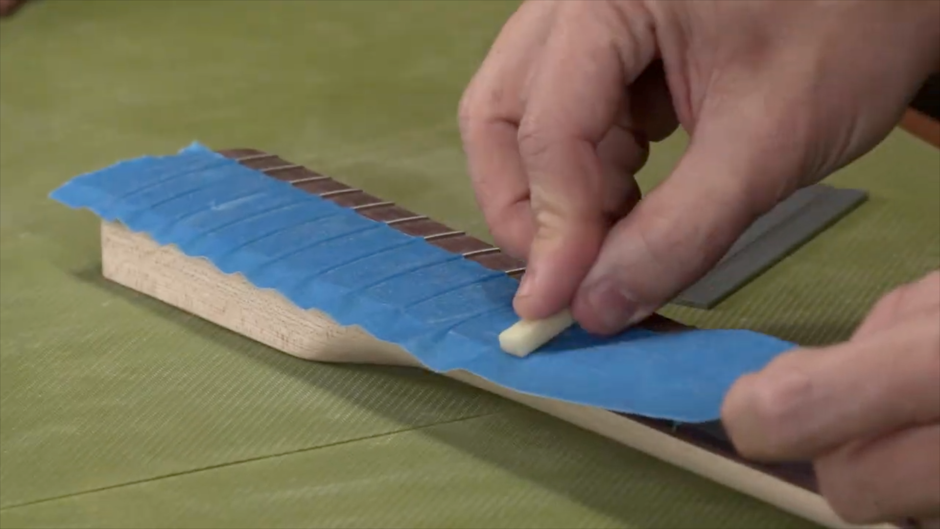 Masking off the fingerboard