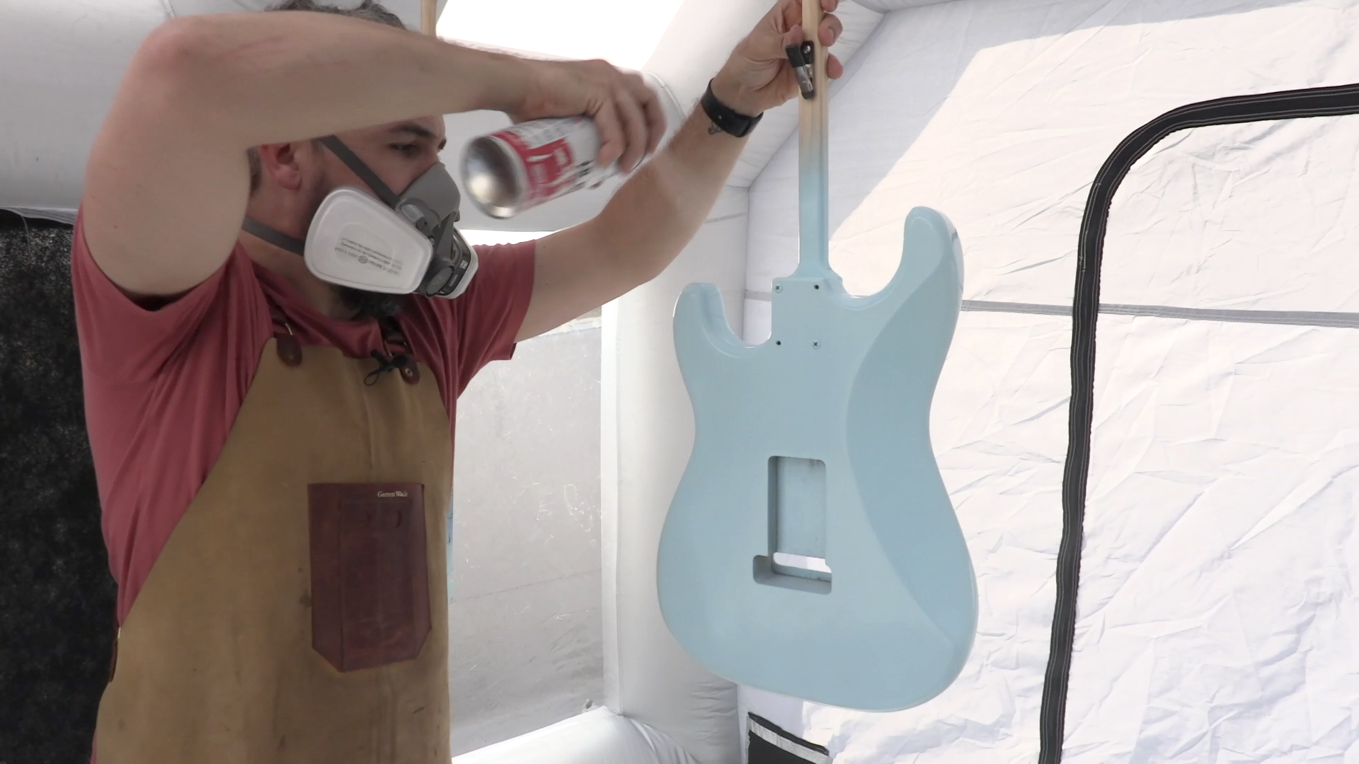 Spraying the second color coat