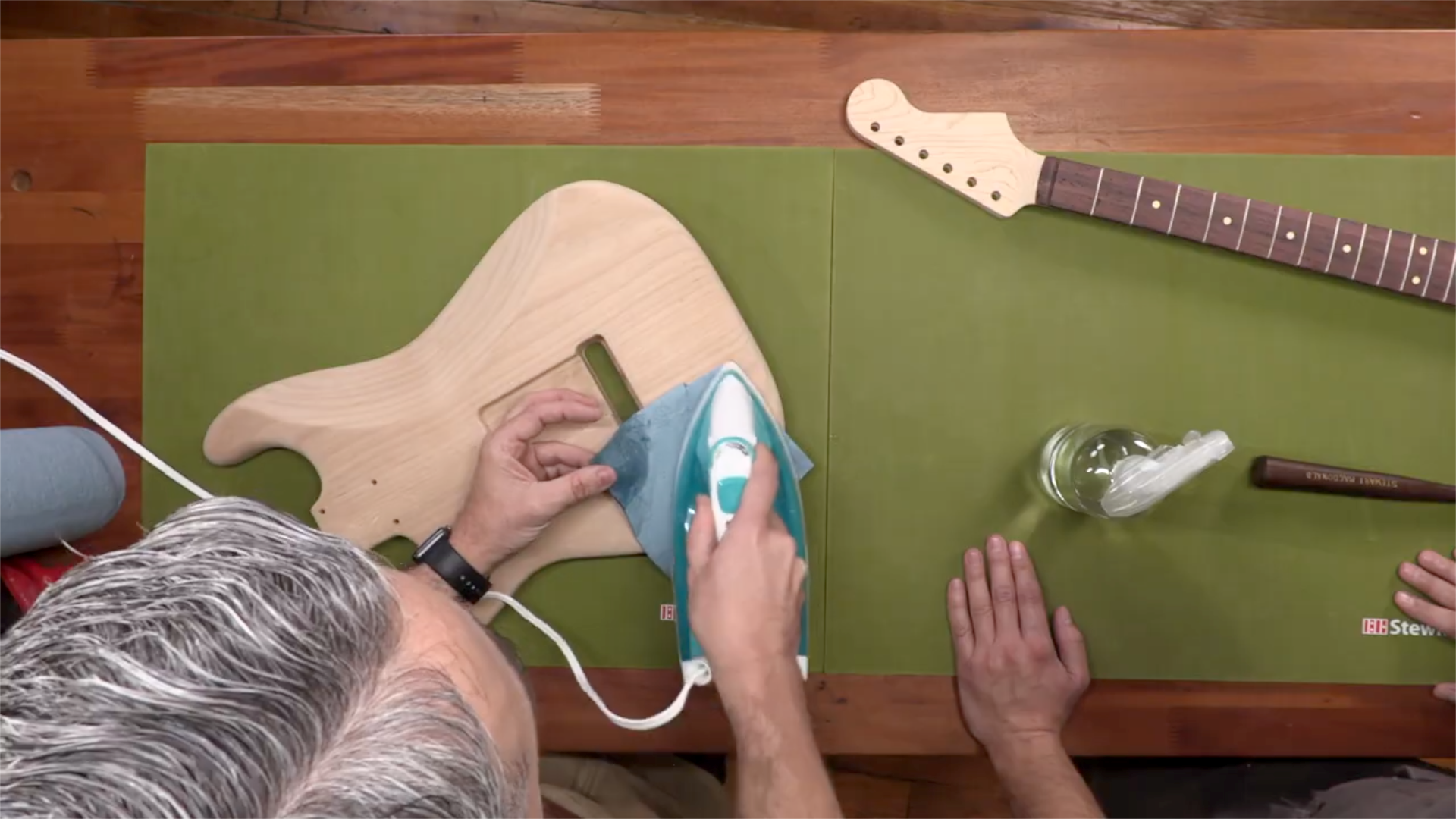 Fixing a dent in a guitar body