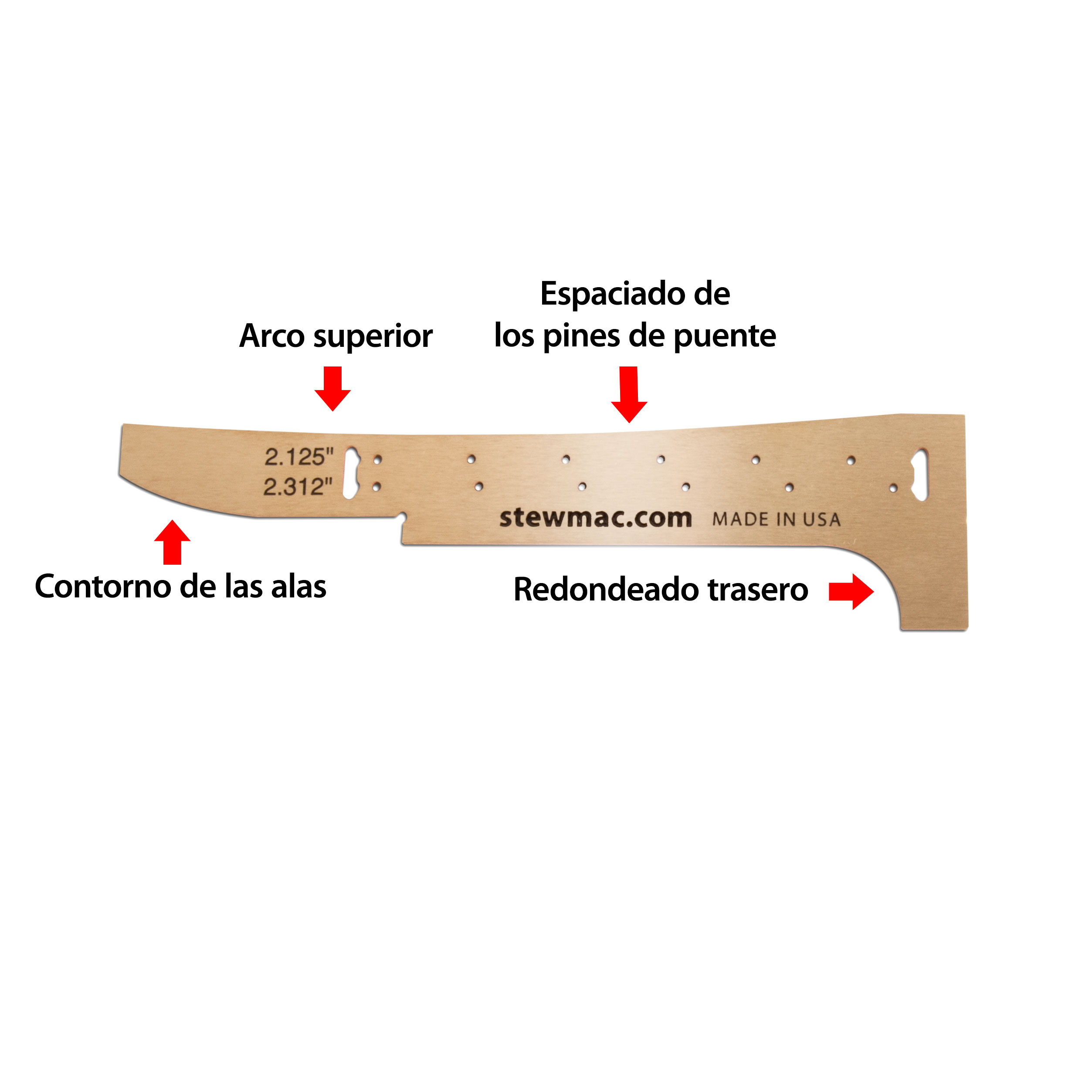 Plantilla de puente de guitarra acústica