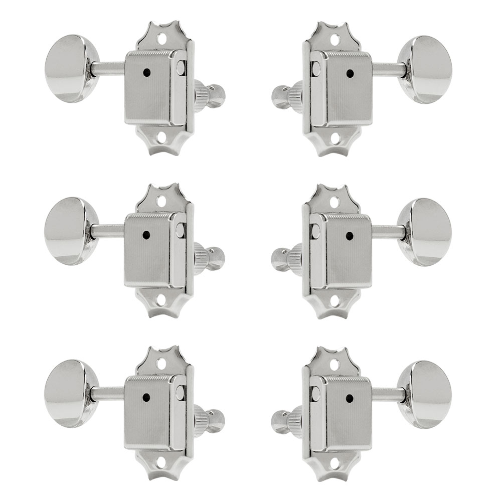 Clavijas de afinación Gotoh estilo vintage con perilla ovalada, 3+3