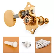 Colección de aniversario de perilla ovalada Waverly con broches y botones blancos, juego dorado