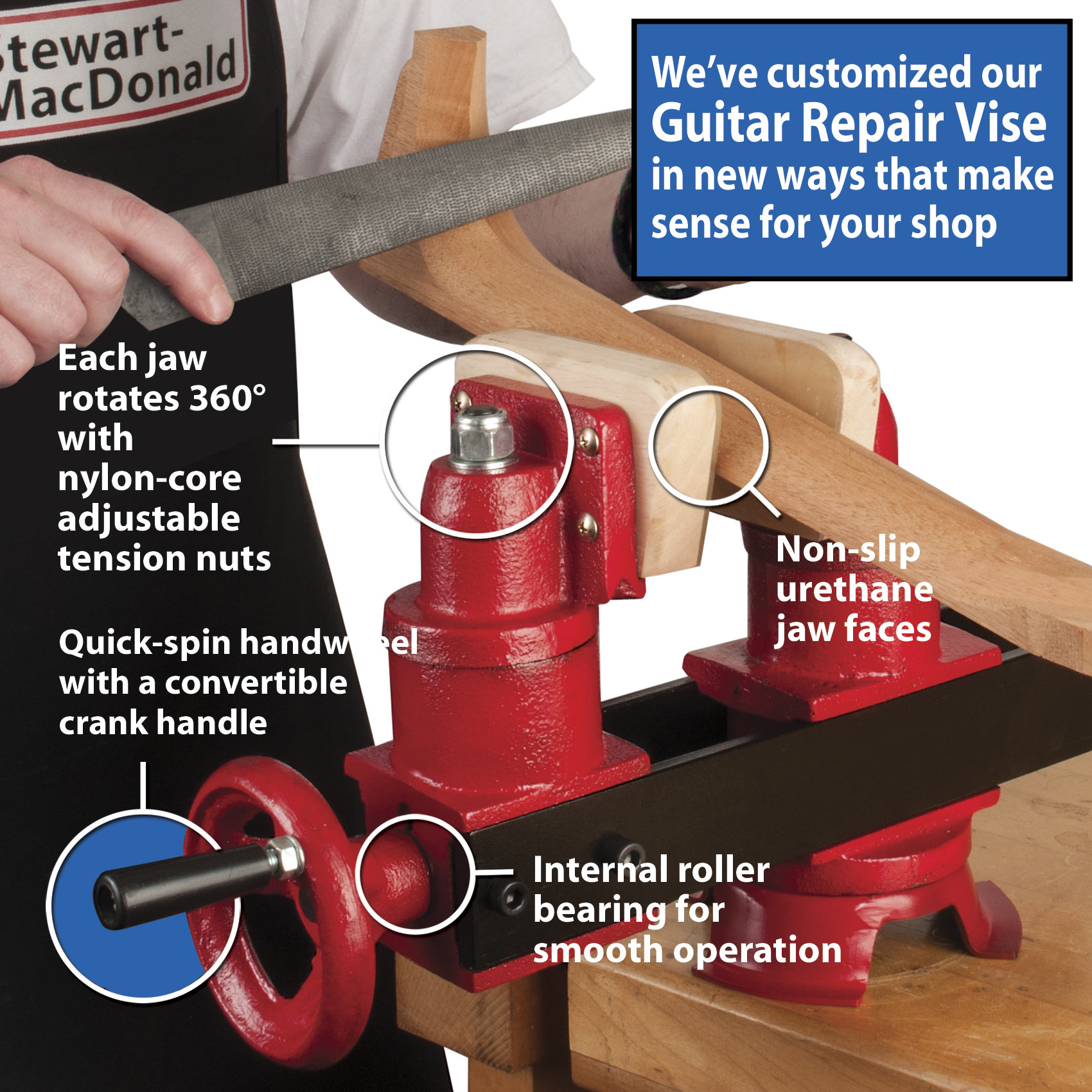 Tornillo de banco para reparar guitarras Tornillo de banco para reparar guitarras