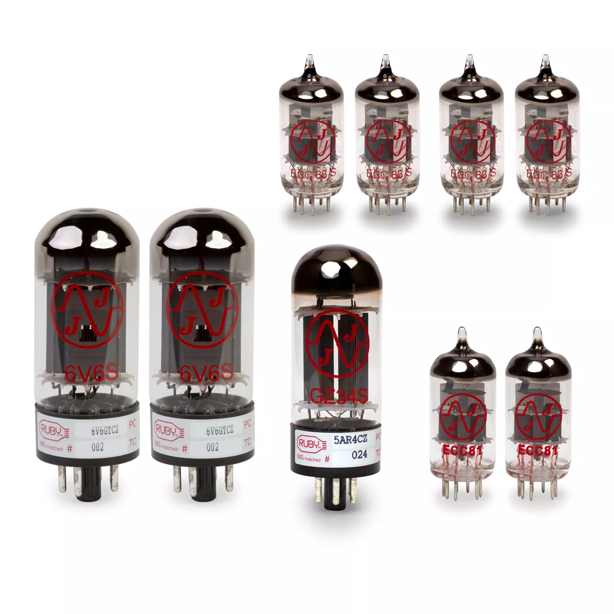 Juego de tubos Fender Deluxe Reverb (panel negro) con tubos eléctricos a juego Juego de tubos Fender Deluxe Reverb (panel negro) con tubos eléctricos a juego