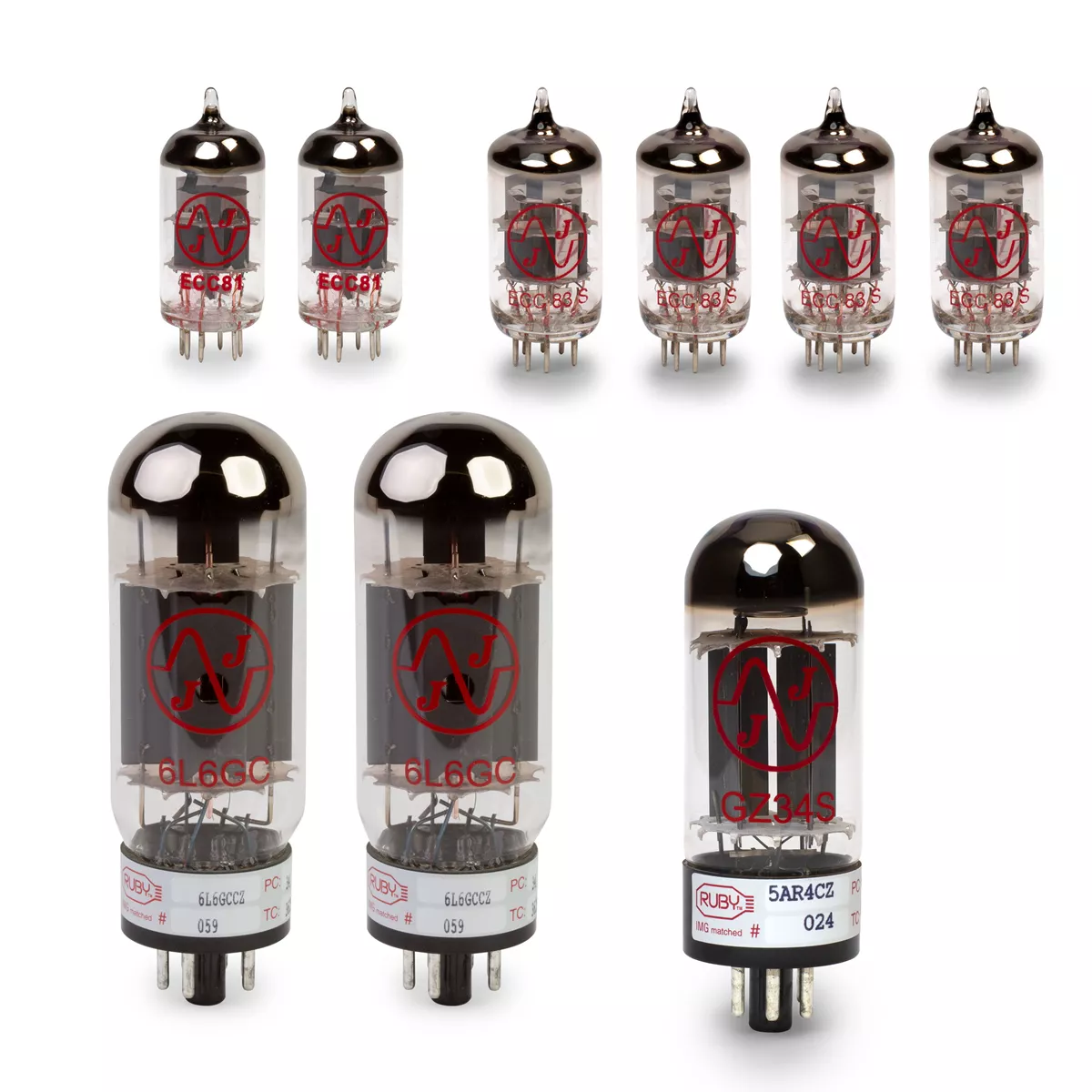 Juego de tubos Fender Pro Reverb (panel negro) con tubos de alimentación a juego Juego de tubos Fender Pro Reverb (panel negro) con tubos de alimentación a juego