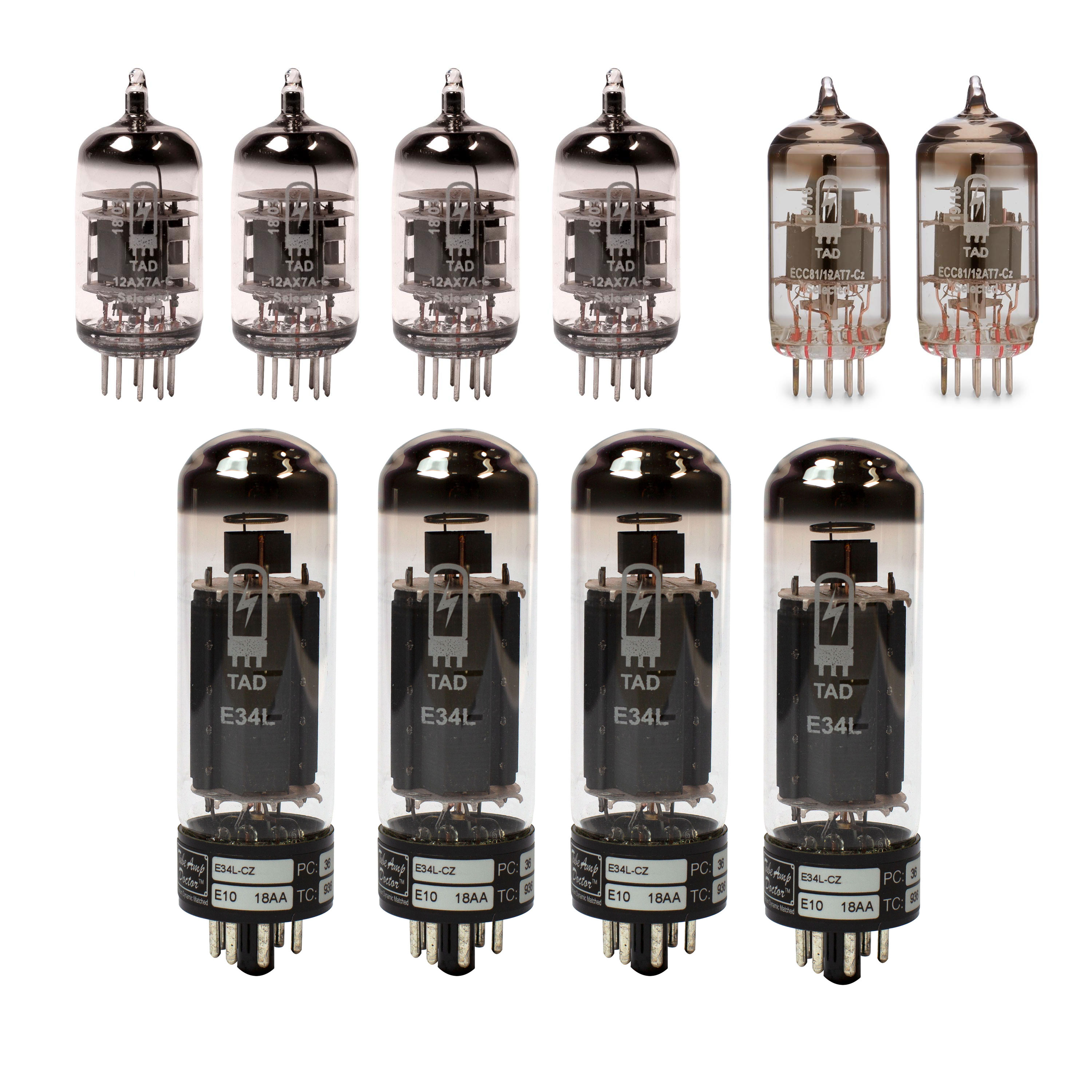 Juego de válvula TAD 100 MKIII Rockerverb naranja con tubos de alimentación a juego Juego de válvula TAD 100 MKIII Rockerverb naranja con tubos de alimentación a juego