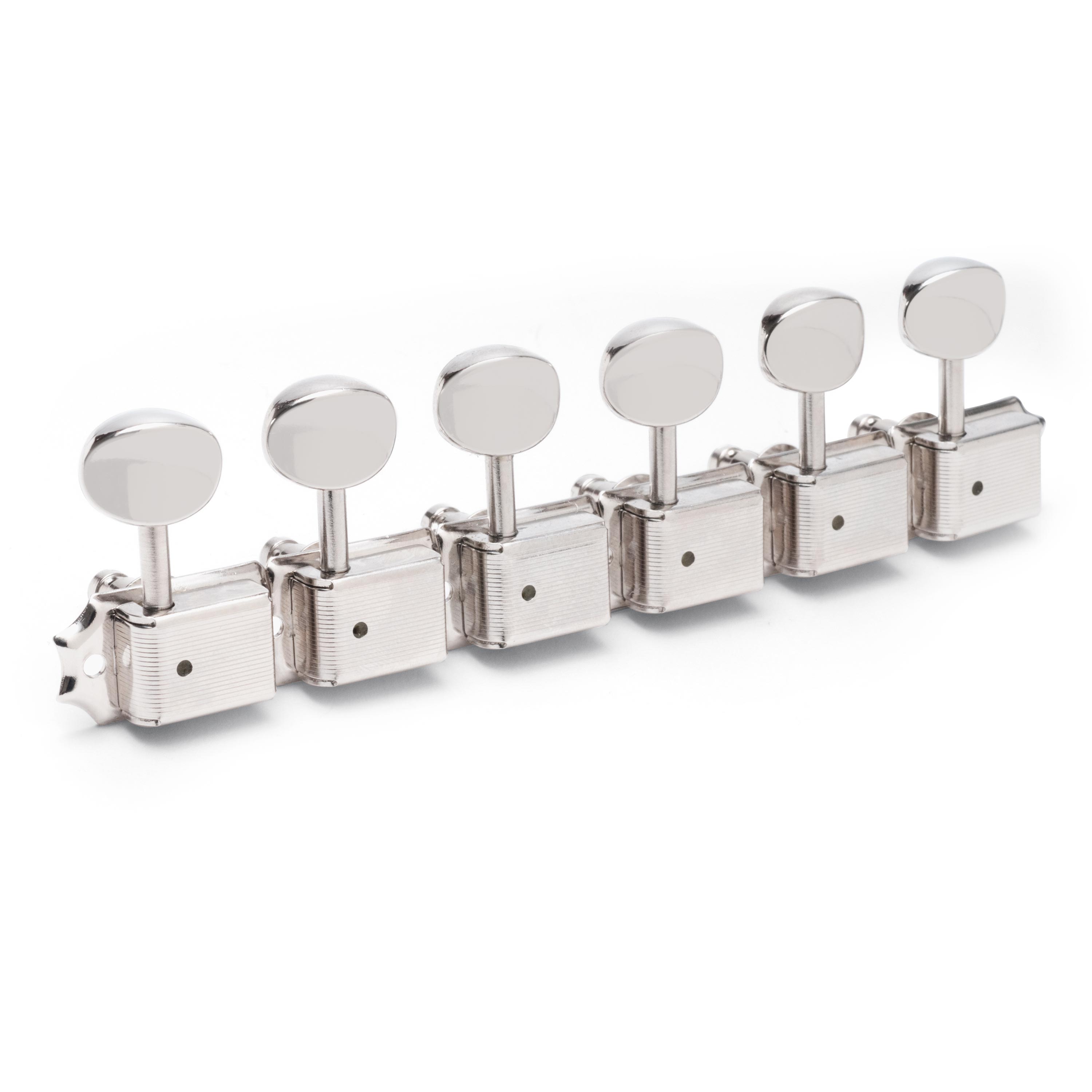 Clavijas de afinación Gotoh con bloqueo, vintage, perilla ovalada, 6 en línea
