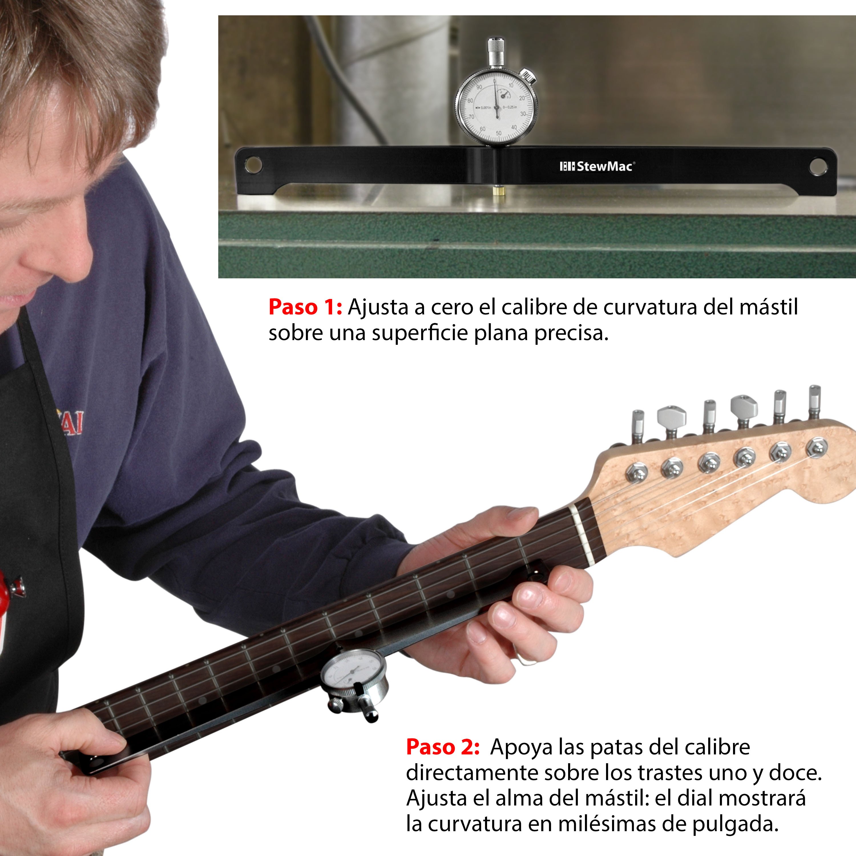 Calibre de curvatura del mástil