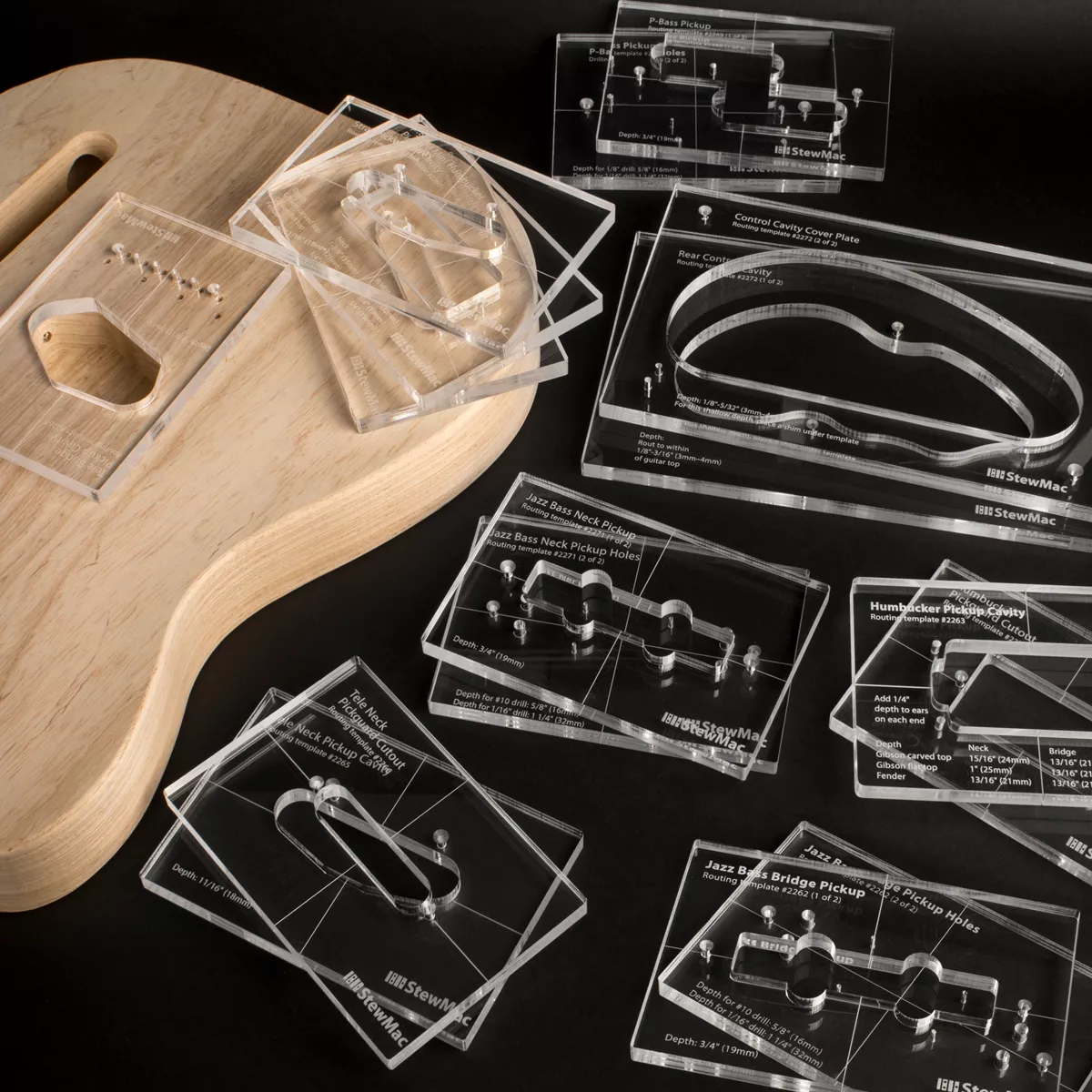 Conjunto completo de plantillas de enrutamiento de cavidades de recogida y control Conjunto completo de plantillas de enrutamiento de cavidades de recogida y control