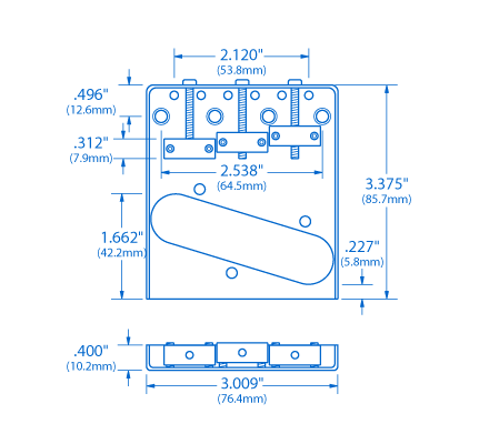Puente tradicional 3-Saddle para Telecaster Puente tradicional 3-Saddle para Telecaster