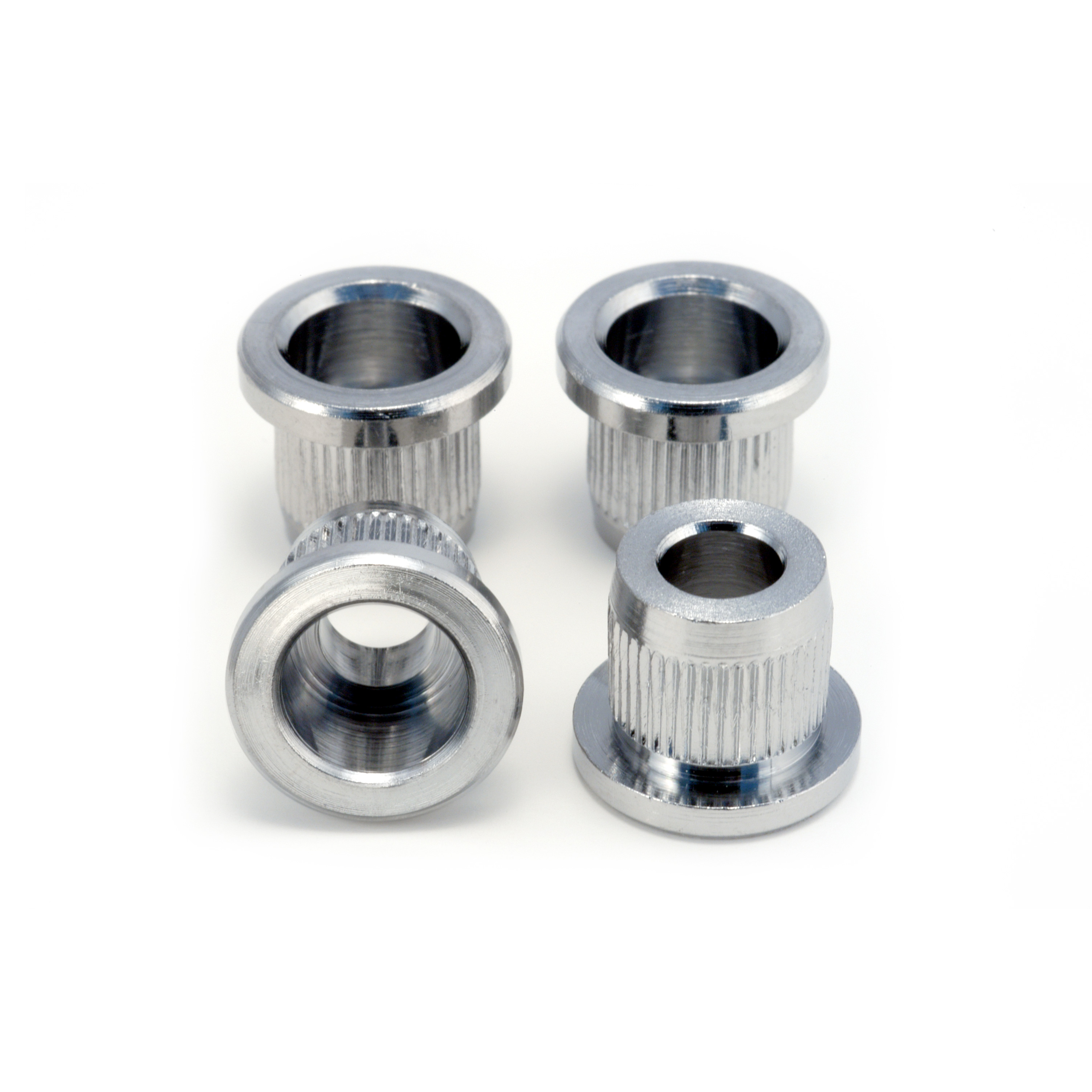 Casquillos de cordón bajo, cromado, juego de 4