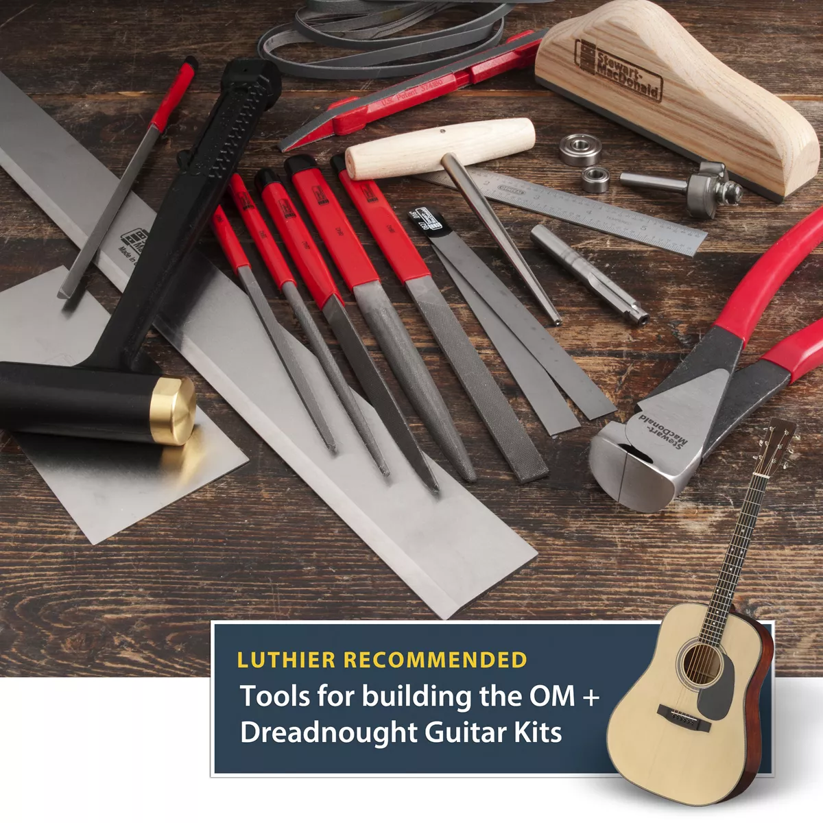 Set de herramientas para kits de guitarra Dreadnought y OM Set de herramientas para kits de guitarra Dreadnought y OM