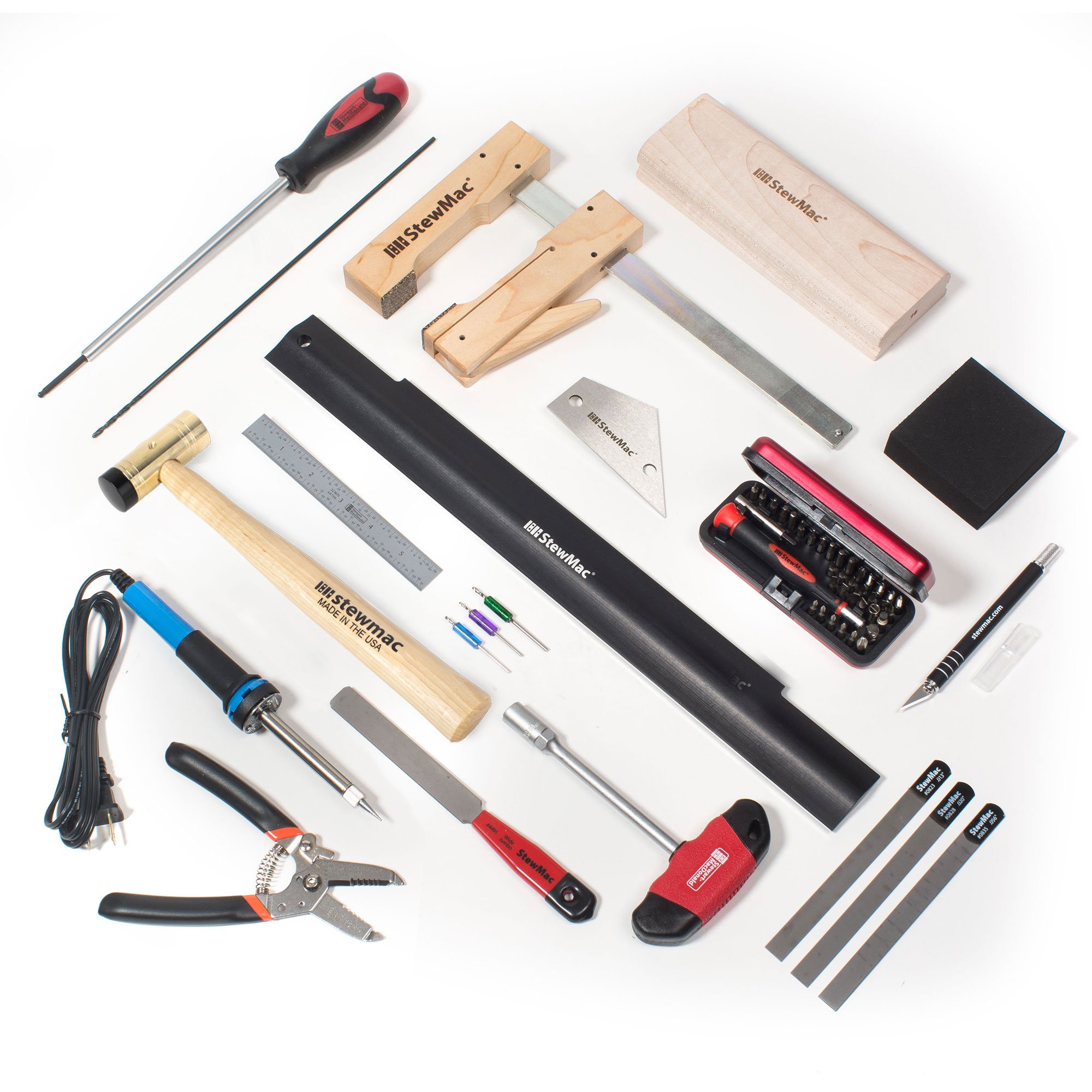 Set de herramientas Deluxe para constructores de kits de guitarra eléctrica - Mástil atornillado Set de herramientas Deluxe para constructores de kits de guitarra eléctrica - Mástil atornillado