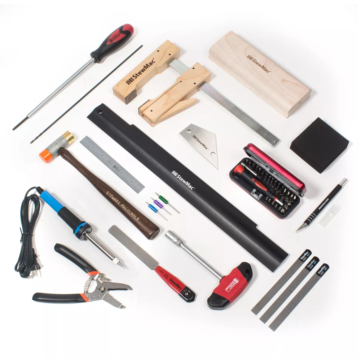 Set de herramientas Deluxe para constructores de kits de guitarra eléctrica - Mástil atornillado Set de herramientas Deluxe para constructores de kits de guitarra eléctrica - Mástil atornillado