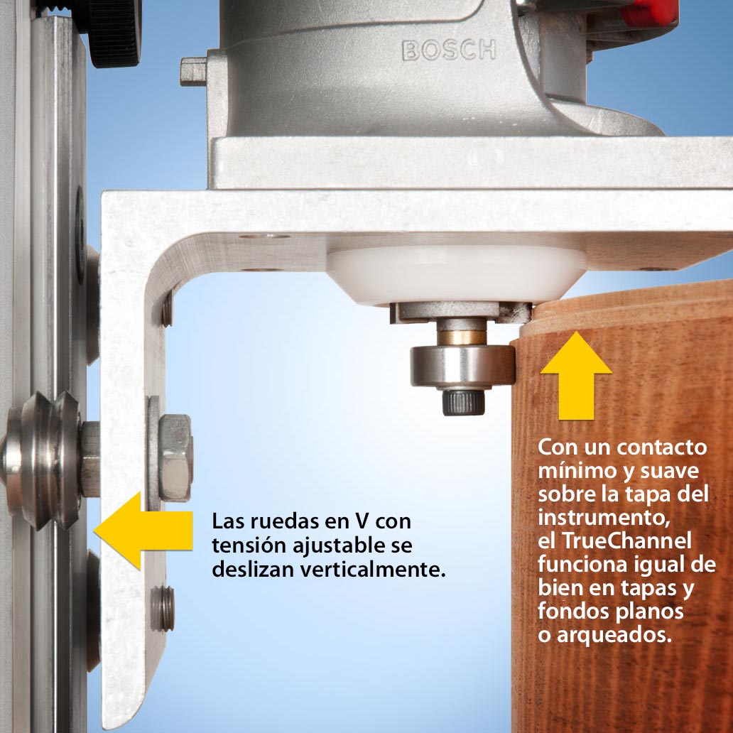 Plantilla de enrutador de unión TrueChannel con base para cuerpo de la guitarra y juego de puntas de unión