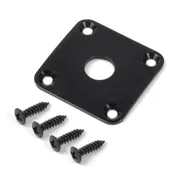 Placa de jack metálica para Gibson® Les Paul®, metal negro, con tornillos