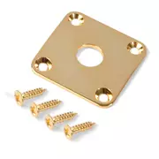 Placa de jack metálica para Gibson® Les Paul®, metal dorado, con tornillos