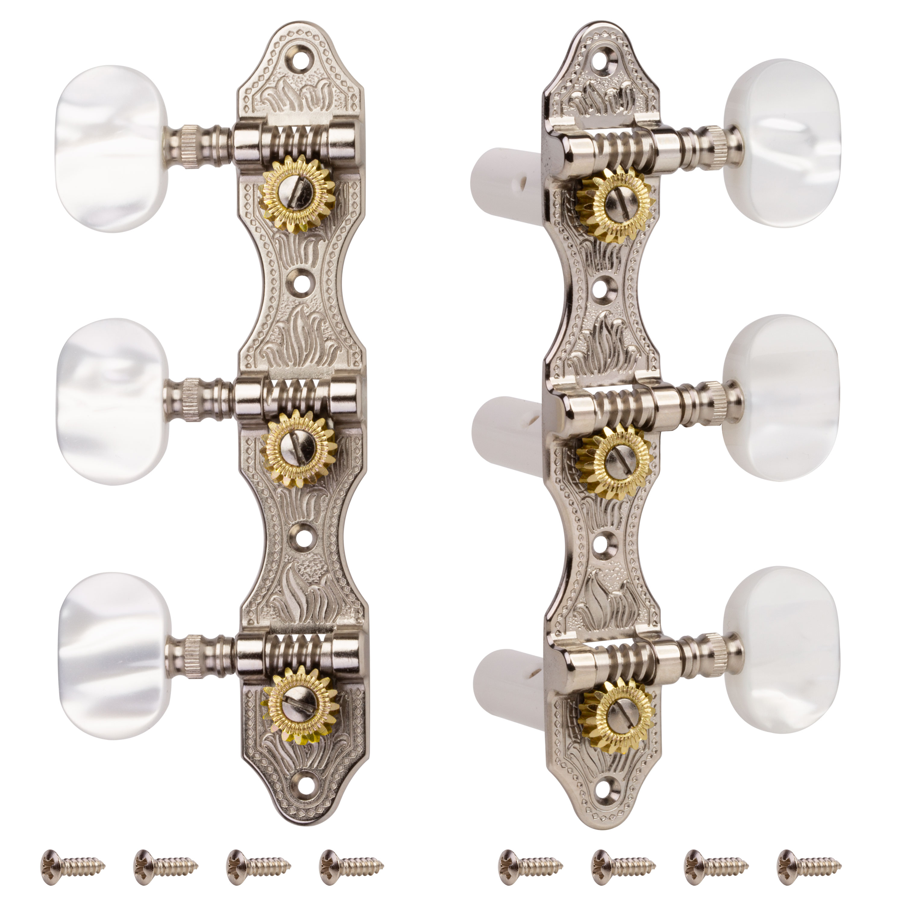 Schaller Classical Guitar Machines, Nickel, pearloid