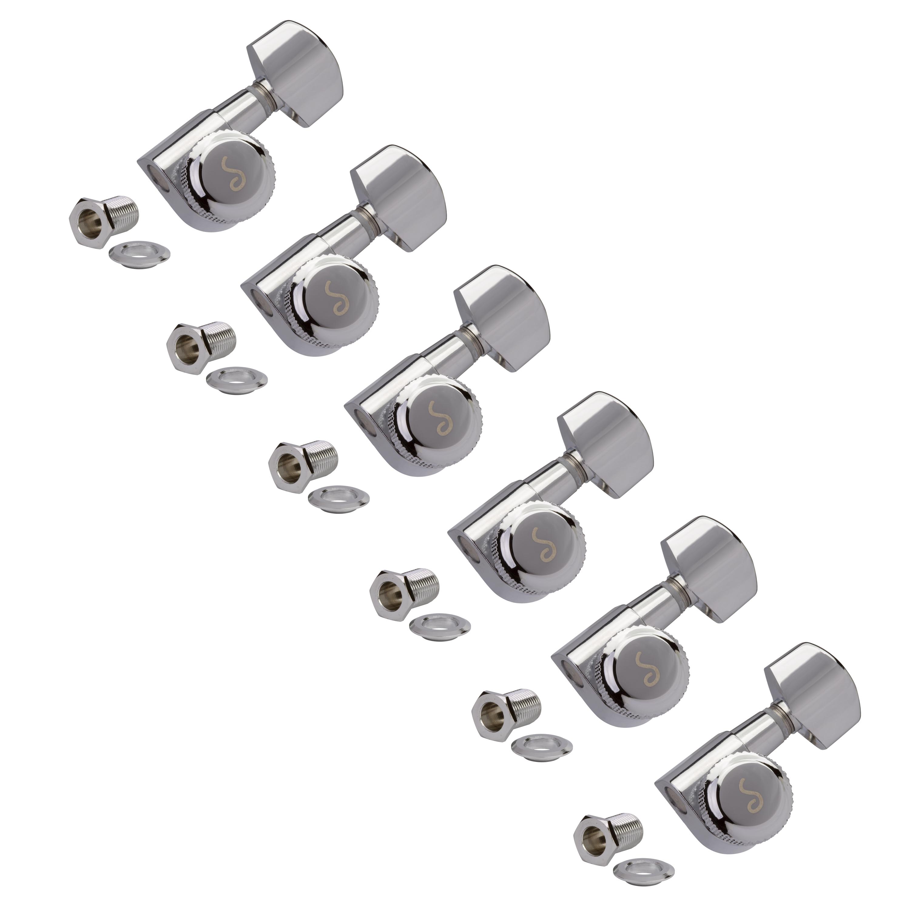 Máquinas de guitarra 6-In-Line con seguro, cromadas