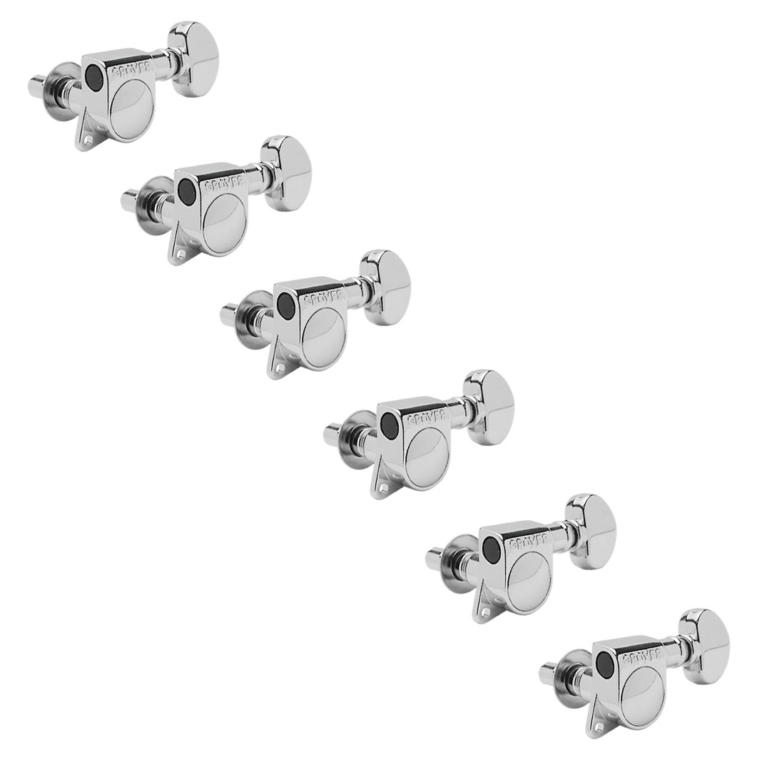 Clavijas de afinación Grover Rotomatics Mini con bloqueo (Serie 406), 6 en línea