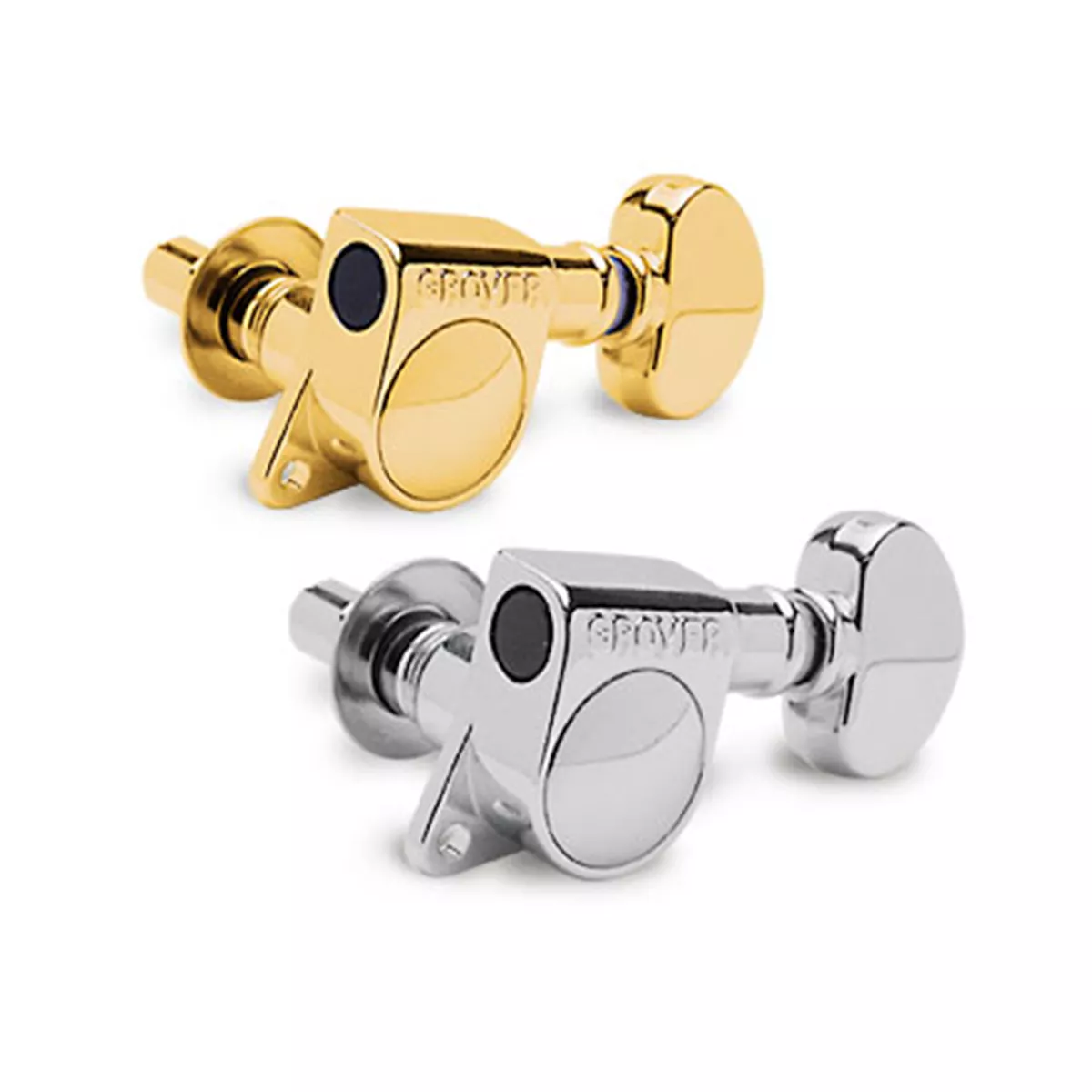 Clavijas de afinación Grover Rotomatics Mini con bloqueo (Serie 406), 6 en línea Clavijas de afinación Grover Rotomatics Mini con bloqueo (Serie 406), 6 en línea