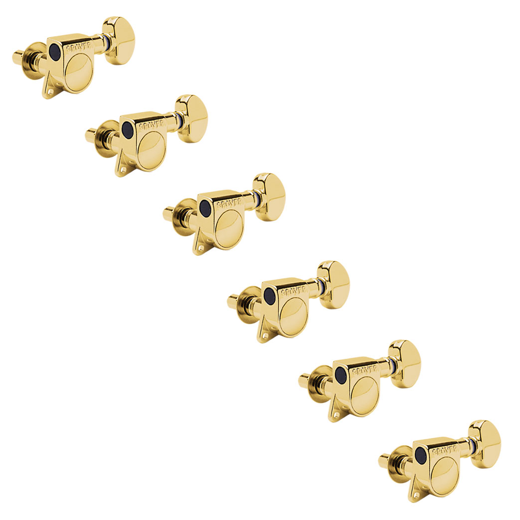 Clavijas de afinación Grover Rotomatics Mini con bloqueo (Serie 406), 6 en línea