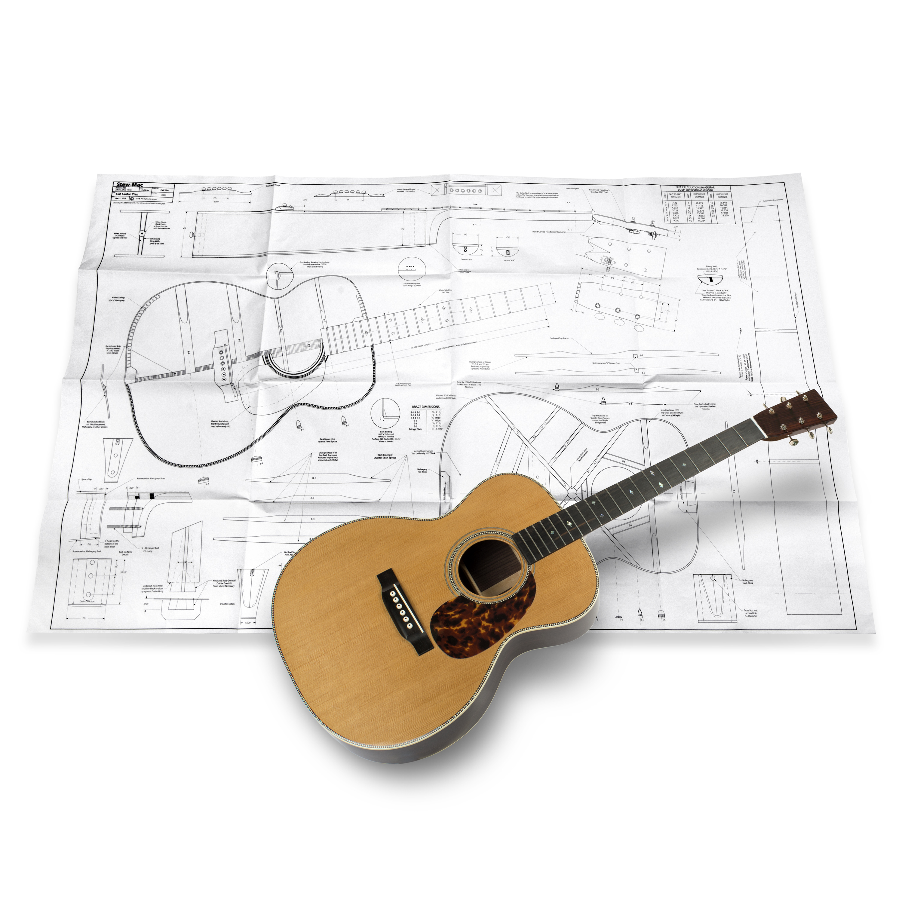 Plano de guitarra OM