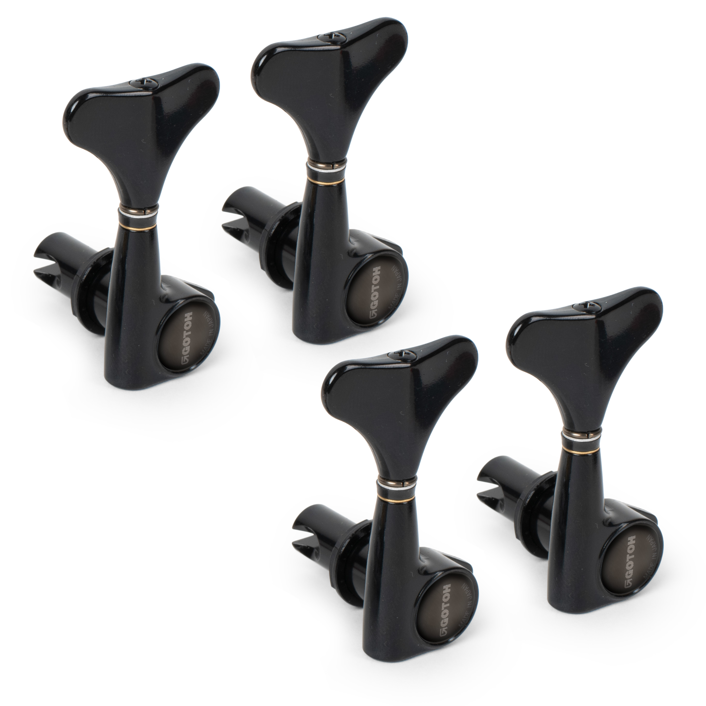 Gotoh Compact Bass Tuner, 2L+2R Set, Black, 2L/2R