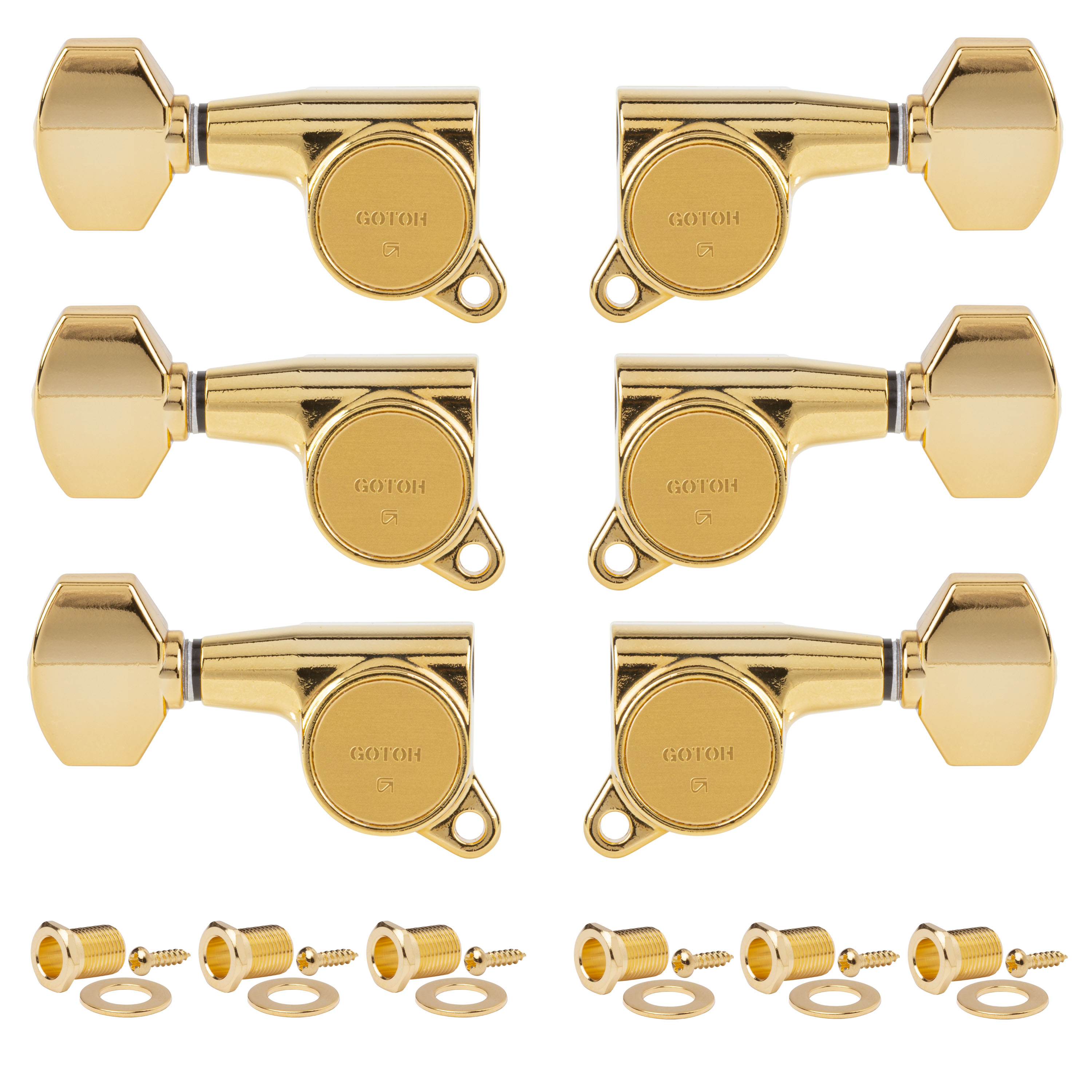Gotoh Large Schaller-style Knob 3+3 Tuning Machines, Gold