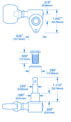 Grover "Milk Bottle" Rotomatic (serie 103 ) 3+3 clavijeros con perillas Pearloid
