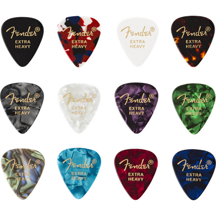 Fender Celluloid Picks Medley, Forma 351 , Extra pesado