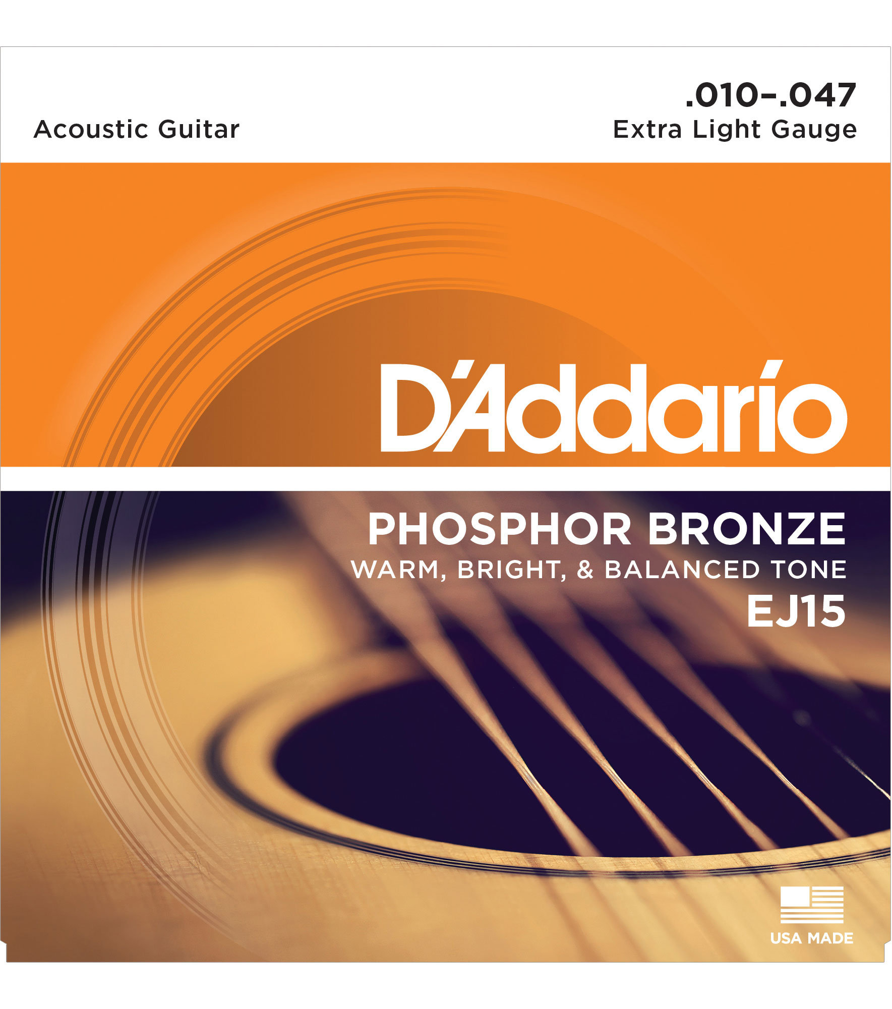 Cuerdas de guitarra acústica para heridas de Phosphor Bronze D'Addario