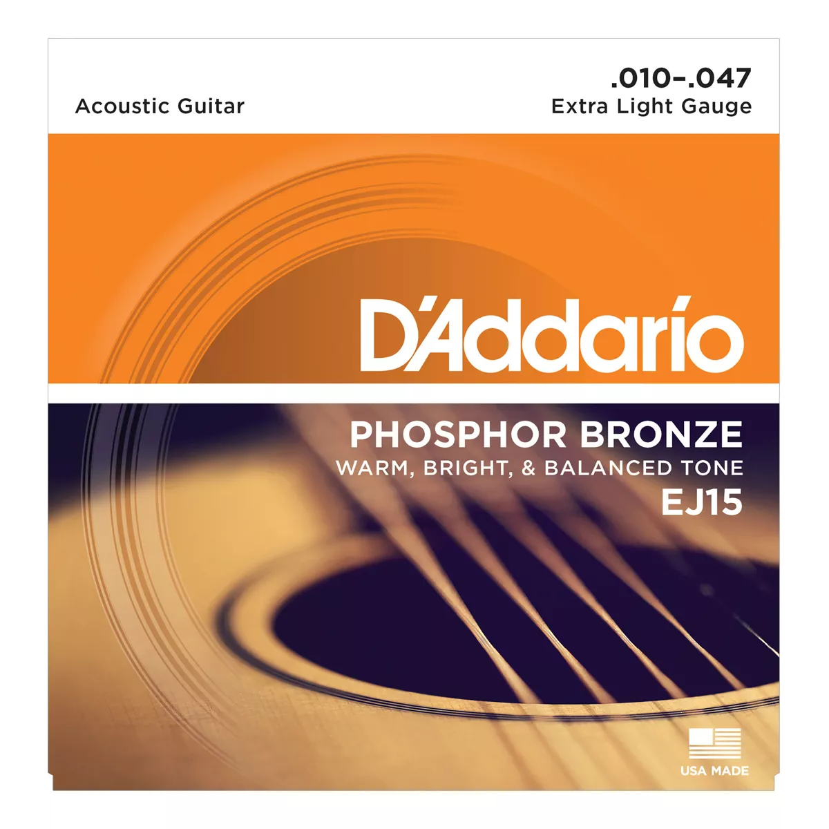 Cuerdas de guitarra acústica para heridas de Phosphor Bronze D'Addario Cuerdas de guitarra acústica para heridas de Phosphor Bronze D'Addario