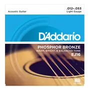 Cuerdas de guitarra acústica D'Addario Phosphor Bronze Wound, Light (EJ16)
