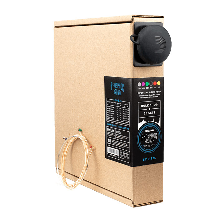 Cuerdas de guitarra acústica para heridas de Phosphor Bronze D'Addario, paquete de 25 Cuerdas de guitarra acústica para heridas de Phosphor Bronze D'Addario, paquete de 25
