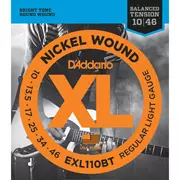 Cuerdas de guitarra eléctrica para heridas de níquel de tensión equilibrada D'Addario XL, luz regular (EXL110BT)