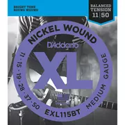 Cuerdas de guitarra eléctrica D'Addario XL Balanced Tension Nickel Wound, medianas/azules-roca de jazz (EXL115BT)