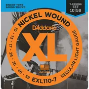 Cuerdas de guitarra eléctrica D'Addario Nickel Wound de 7 cuerdas, luz regular (EXL110 a 7)