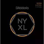 Cuerdas de guitarra eléctrica D'Addario NYXL Nickel Wound de 7 cuerdas, luz regular (NYXL1059)