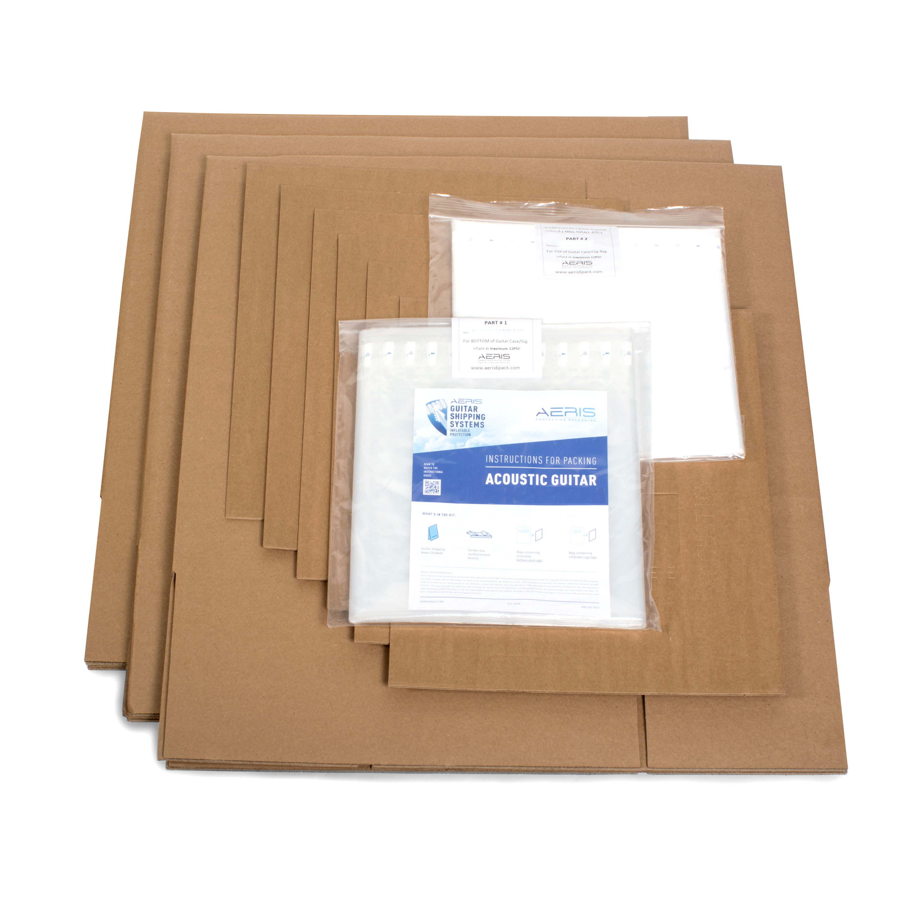Sistema de envío de guitarra acústica para guitarras sin fundas, paquete de 3