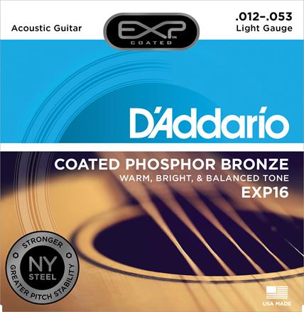Cuerdas de guitarra acústica D'Addario EXP Phosphor Bronze, Light (EXP16)