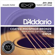 Cuerdas de guitarra acústica D'Addario EXP Phosphor Bronze, luz personalizada (EXP26)