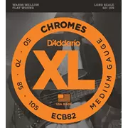 Cuerdas D'Addario de bajo plano flatwound chrome, medianas (ECB82)