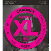 Cuerdas D'Addario de bajo flatwound chrome, luz regular (ECB81)