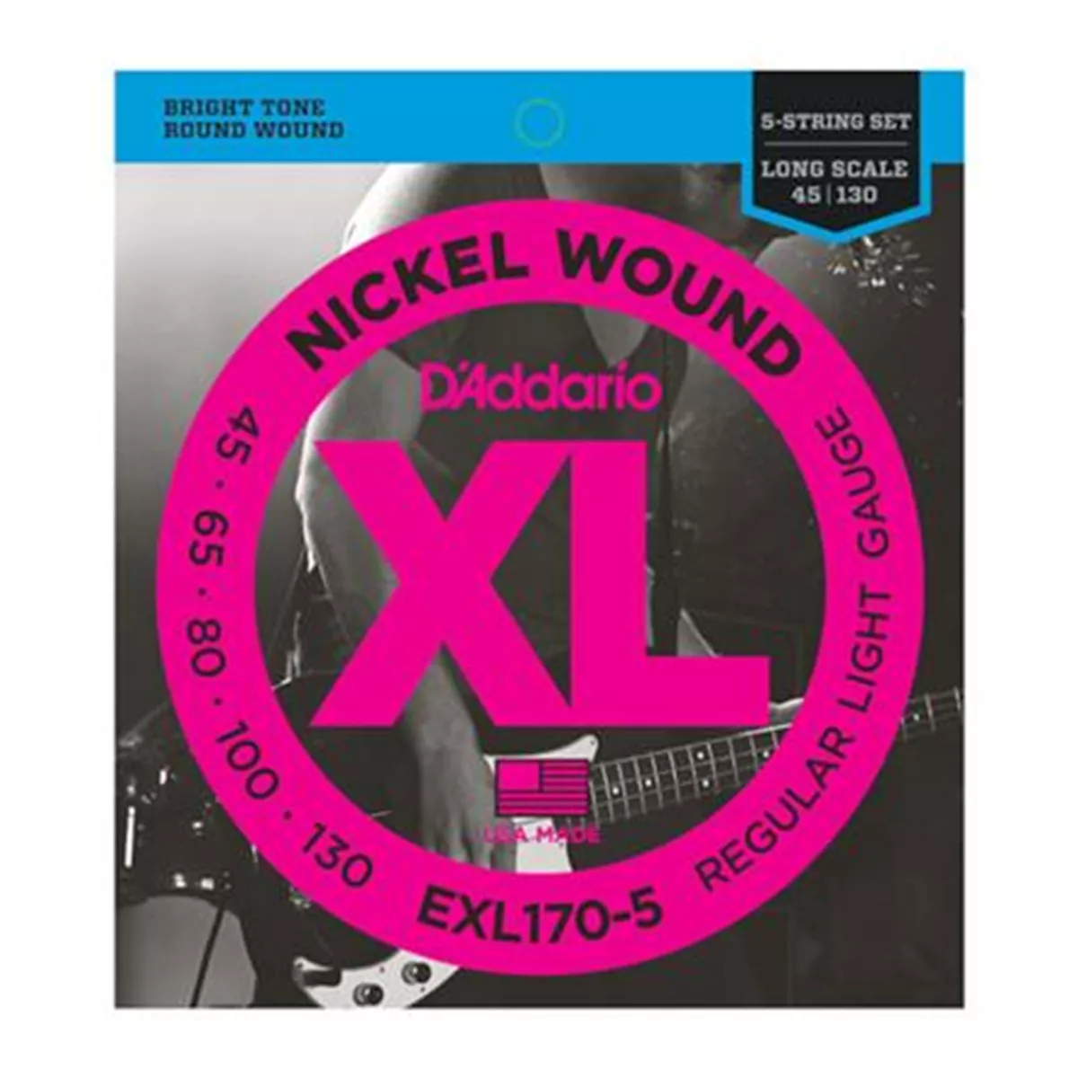 Cuerdas de bajo de 5-String D'Addario Nickel Wound Cuerdas de bajo de 5-String D'Addario Nickel Wound