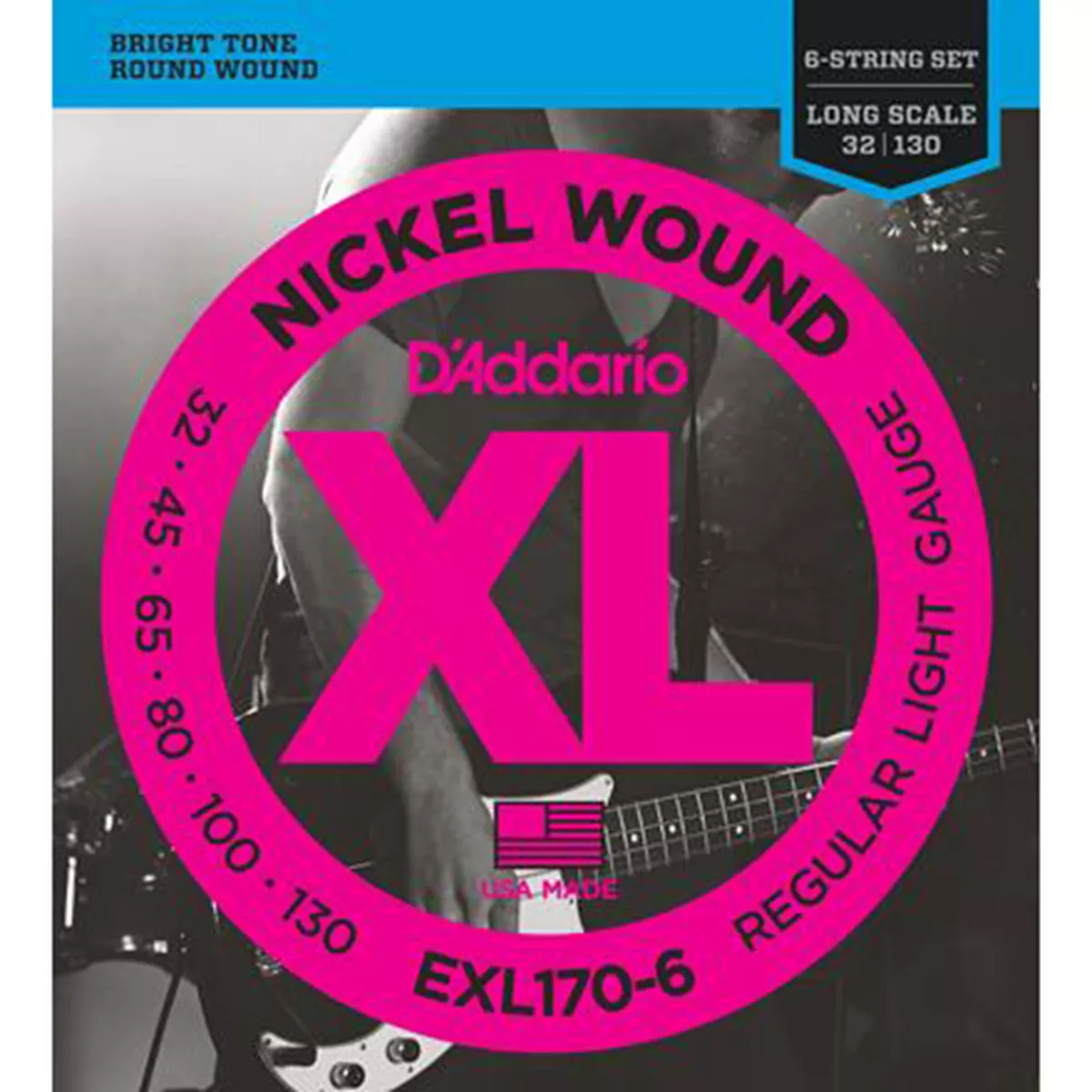 Cuerdas de bajo de 6-String D'Addario Nickel Wound Cuerdas de bajo de 6-String D'Addario Nickel Wound