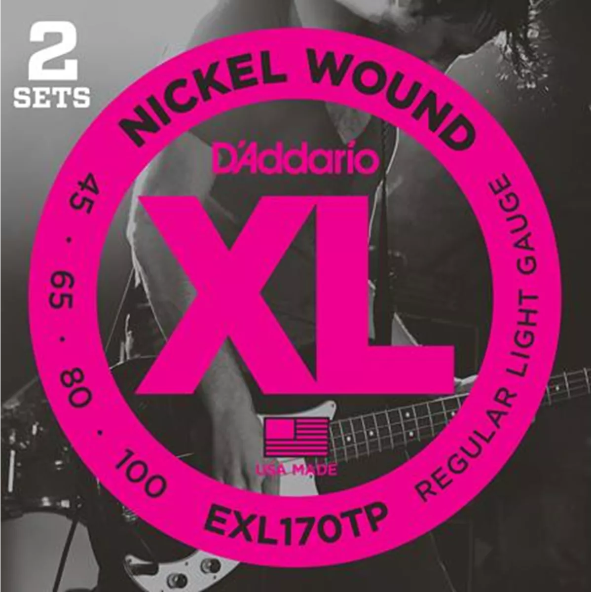 Pack de 2-Pack cuerdas para bajo de níquel D'Addario Pack de 2-Pack cuerdas para bajo de níquel D'Addario