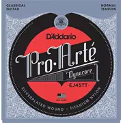 Cuerdas clásicas de guitarra D'Addario Pro Arte Dynacore Titanium Treble, tensión normal (EJ45TT)