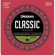 Cuerdas de guitarra clásica para estudiantes de escala fraccional D'Addario, tensión normal, escala 1/2 (EJ27N 1/2)